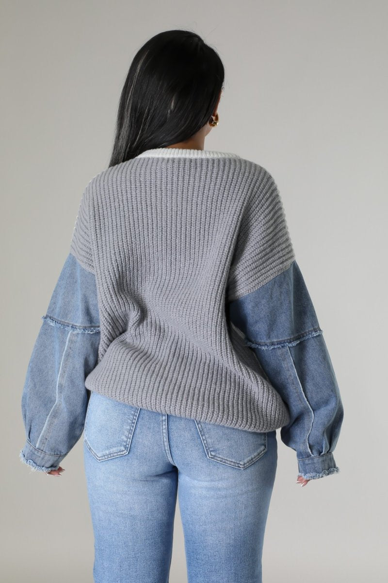 Denim Block Sweater